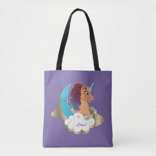 Tote Bag Divine la licorne Lune et nuages