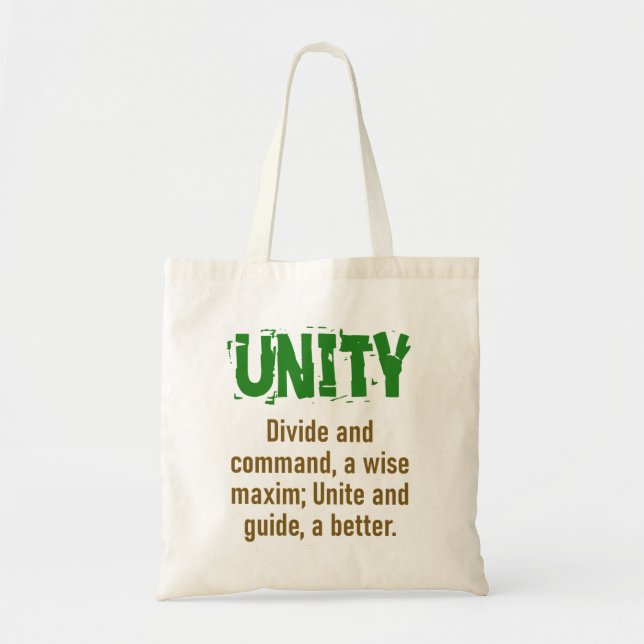 Tote Bag Diviser Et Commander - Citation D'Unité (Devant)