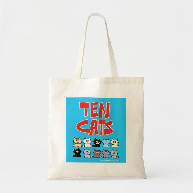 Tote Bag Dix chats - tous ensemble maintenant ! (Devant)