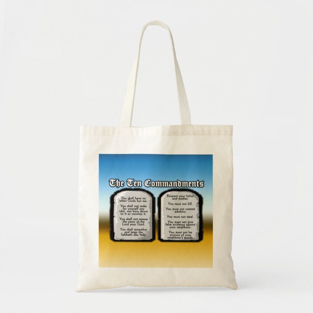 Tote Bag Dix commandements de la Sainte Bible, la loi de (Devant)