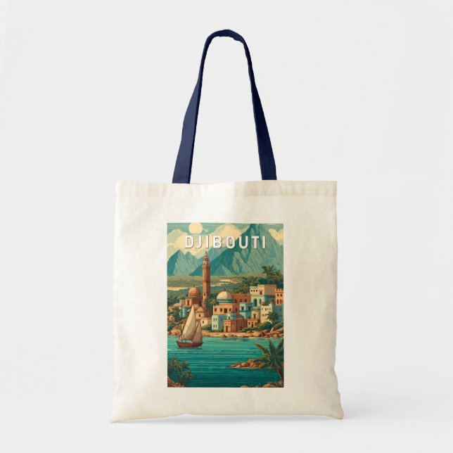 Tote Bag Djibouti Illustration Travel Art Vintage (Devant)
