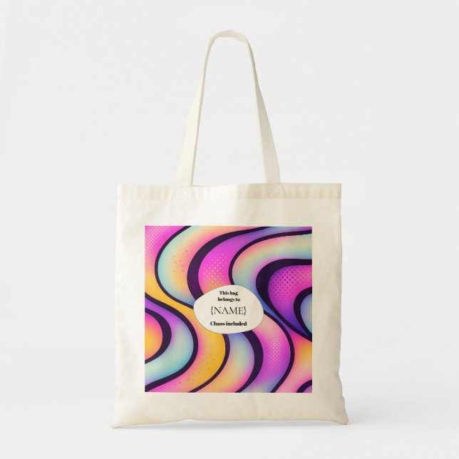 Tote Bag Do Not Disturb  – Colorful Abstract  Personalized  (Devant)