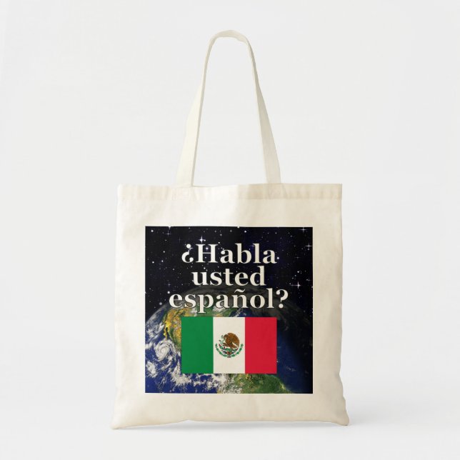 Tote Bag Do you speak Spanish ? Flag & Earth (Devant)