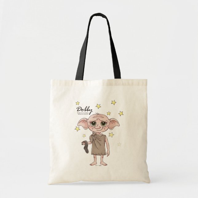 Tote Bag Dobby aquarelle personnage art (Devant)