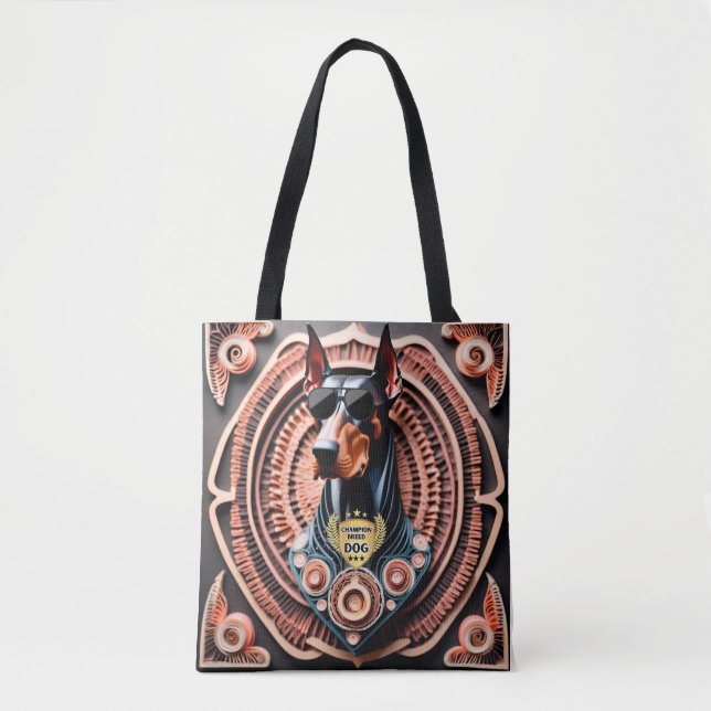 Tote Bag Doberman, Animal de compagnie, Compagnon Canine, (Devant)