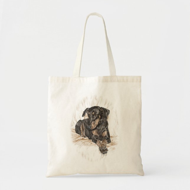 Tote Bag Doberman Chien oreilles naturelles (Devant)