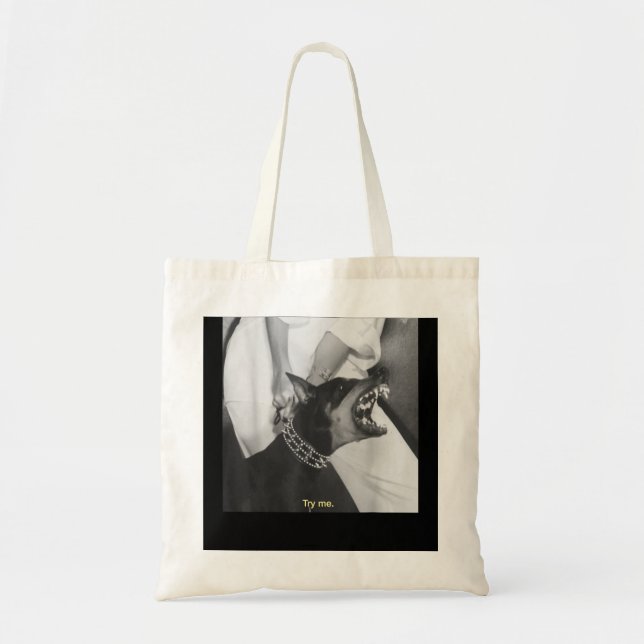 Tote Bag Doberman en colère Essayez-moi (Devant)