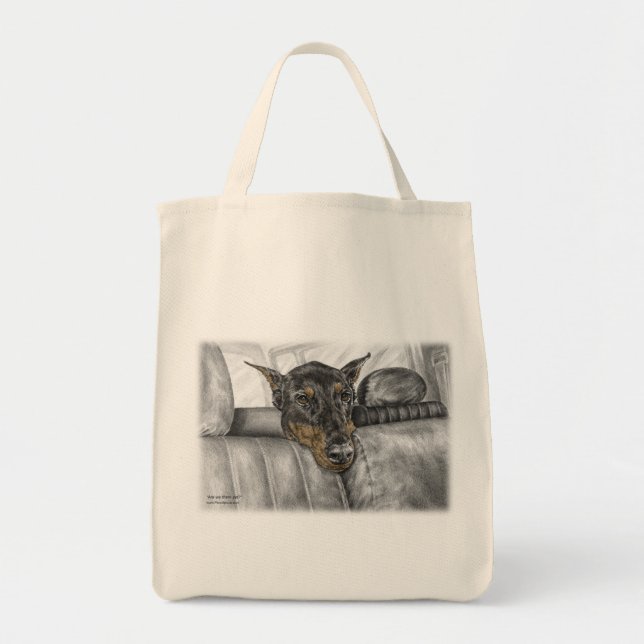 Tote Bag Doberman en voiture (Devant)