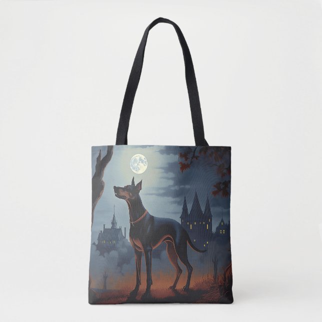 Tote Bag Doberman Halloween Épouvantable (Devant)