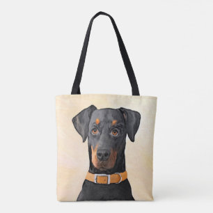 Tote Bag Doberman Pinscher Peinture non découpée Art origin