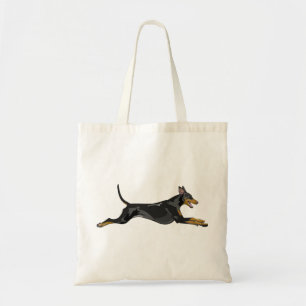 Tote Bag Doberman tout naturel courant noir
