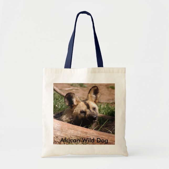 Tote Bag Dog-012 sauvage africain, chien sauvage africain (Devant)