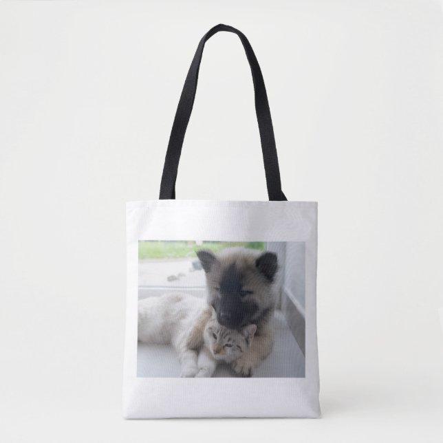 Tote Bag Dog And Cat Love  (Devant)