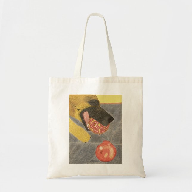 Tote Bag Dog and pomegranate bag (Devant)