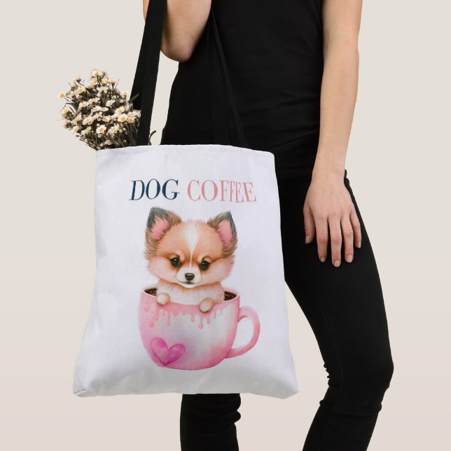 Tote Bag Dog Coffee (De près)