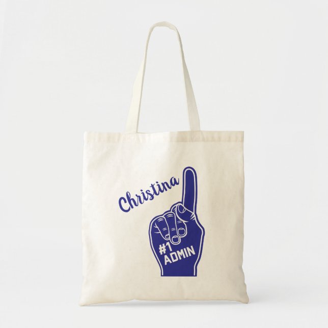 Tote Bag Doigt personnalisé de mousse d'Admin du numéro un (Devant)
