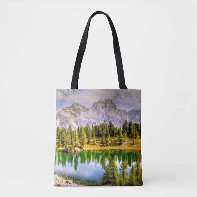 Tote Bag Dolomite Mountains and Lake Stunning Landscape (Devant)