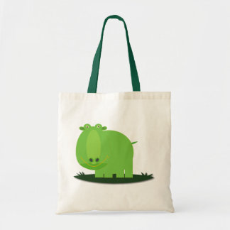 Tote Bag Domaine animal : Hippopotame vert