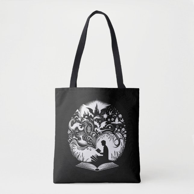 Tote Bag Domaine de l'imagination : Livres d'Imaginaire (Devant)