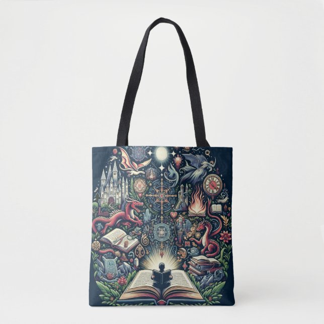Tote Bag Domaine de l'imagination : Livres d'Imaginaire (Devant)