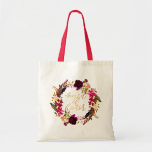 Tote Bag Domestique florale de guirlande d'aquarelle de
