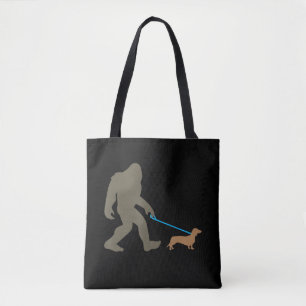 Tote Bag Don de chien   Bigfoot Walking Dachshund