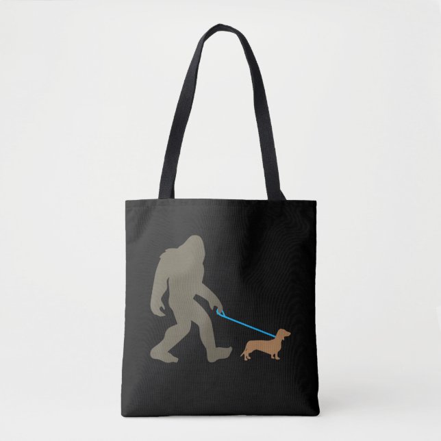 Tote Bag Don de chien | Bigfoot Walking Dachshund (Devant)