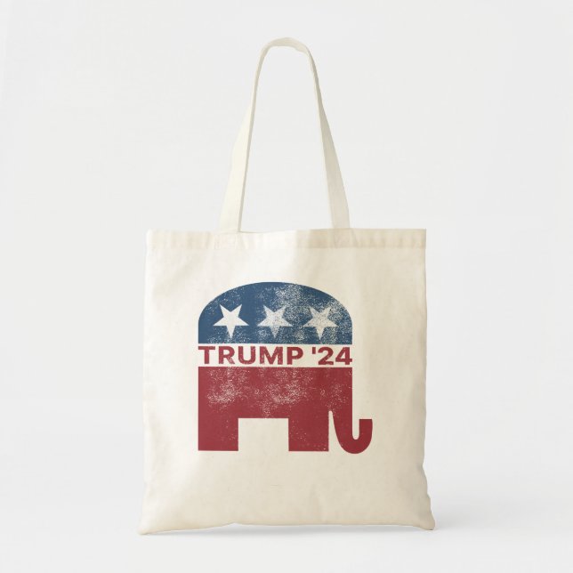 Tote Bag Donald Trump 2024 Pro Trump Républicain Elephant V (Devant)