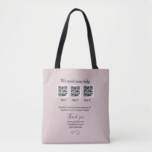 Tote Bag Donation Collection conseil pot ajouter votre q r  (Devant)