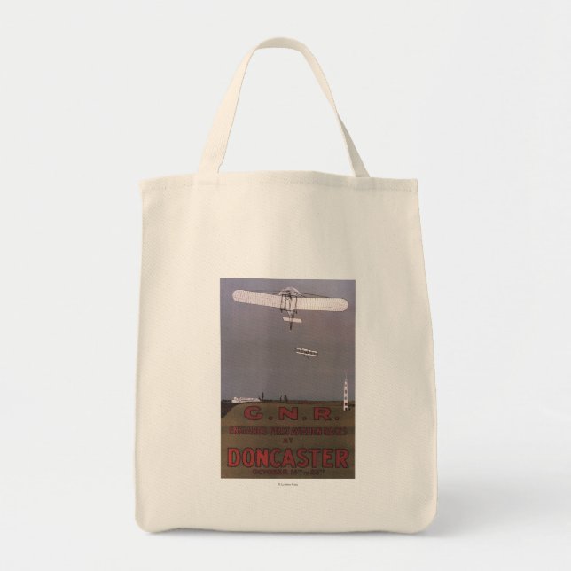 Tote Bag Doncaster, Angleterre - Premières courses aérienne (Devant)