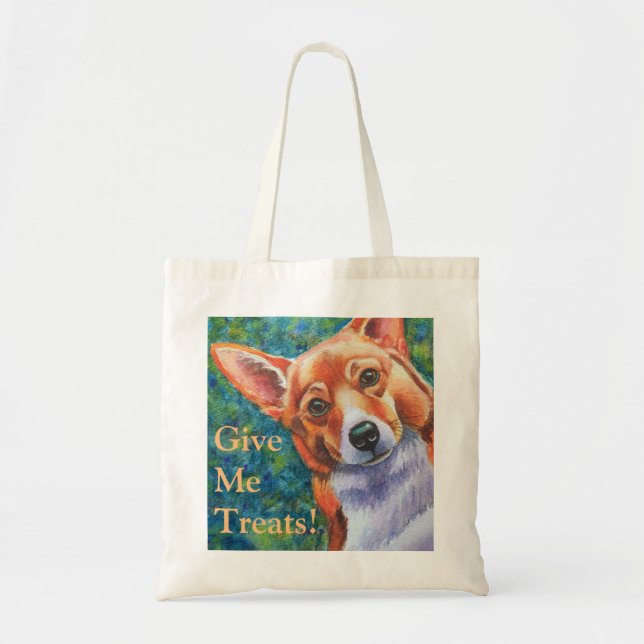 Tote Bag Donne-Moi Des Soins ! Halloween Chien Tricot ou tr (Devant)