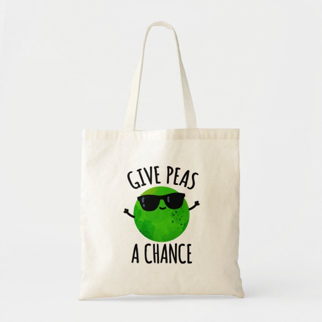 Tote Bag Donnez Aux Pois Une Chance Pois Pois Positif Pun (Devant)