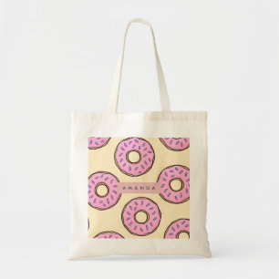 Tote Bag Donut rose pastel personnalisé