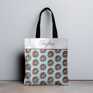 Tote Bag Donut Sweet Sprinkings Motif Nom personnalisé