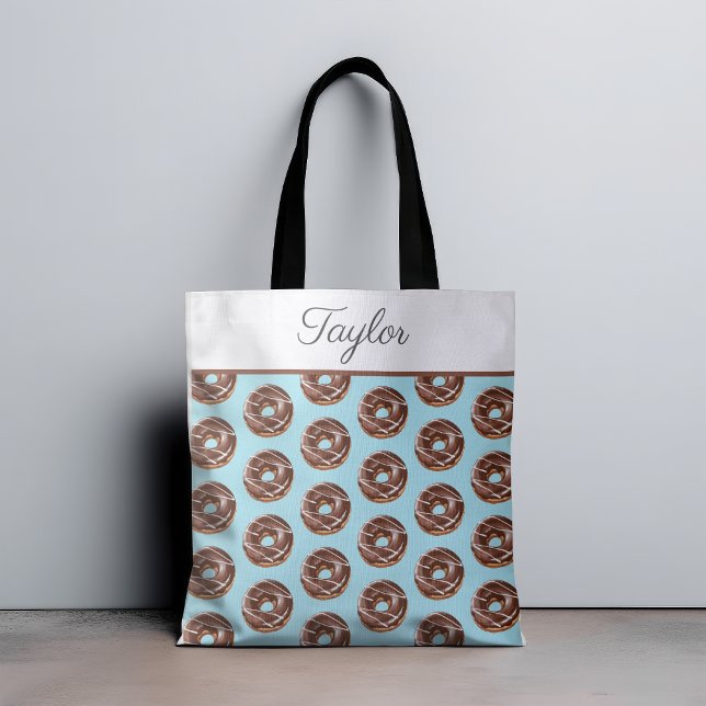 Tote Bag Donut Sweet Sprinkings Motif Nom personnalisé (Créateur téléchargé)