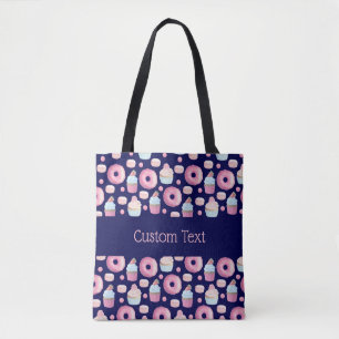 Tote Bag Donuts, cupcakes et macarons