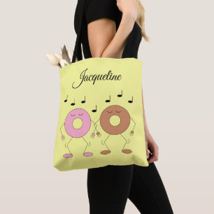 Tote Bag Donuts dansants Jaune clair