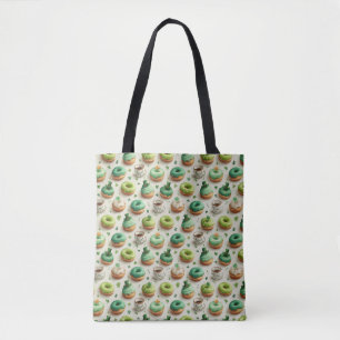 Tote Bag Donuts et café de la Saint-Patrick en aquarelle