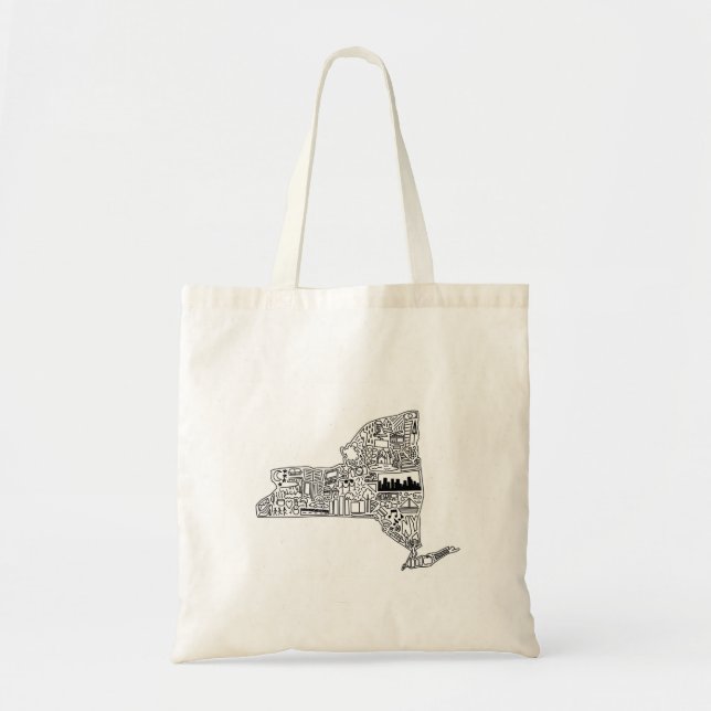 Tote Bag Doodle détaillé de New York (Devant)
