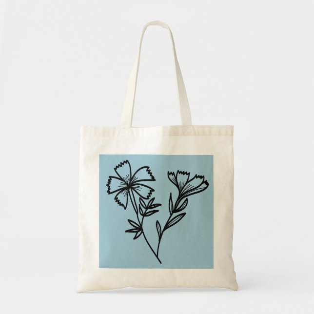 Tote Bag doodle floral (Devant)