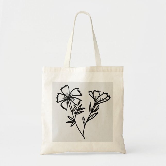 Tote Bag doodle floral (Devant)