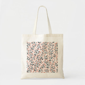 Tote Bag Doodle Flowers : Coral Floral sans joint.