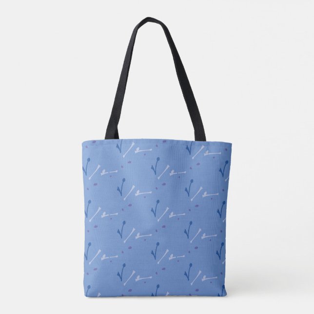 Tote Bag Doodle périphérique et bleu Whimsical Fourre-tout (Dos)