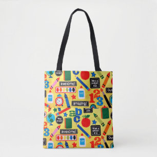 Tote Bag Doodle préscolaire Enseignant d'art Bonne fin d'an