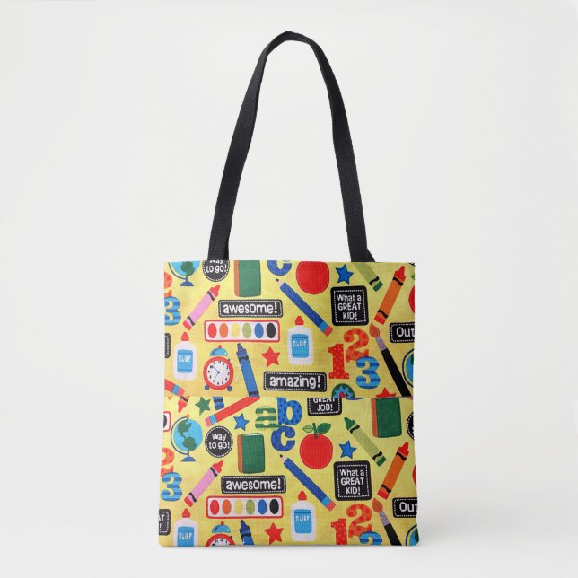 Tote Bag Doodle préscolaire Enseignant d'art Bonne fin d'an (Devant)