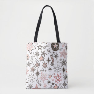 Tote Bag Doodles cosmiques : Étoiles et comètes