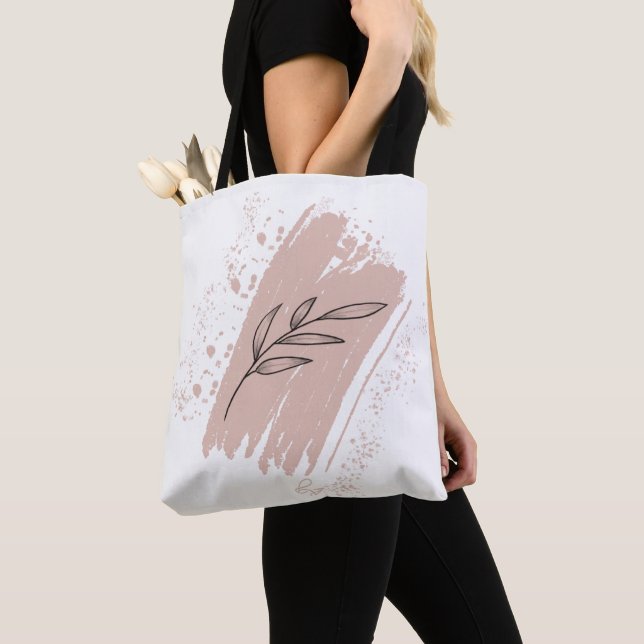 Tote Bag Doodles feuilles sauvages Mère Citation (De près)
