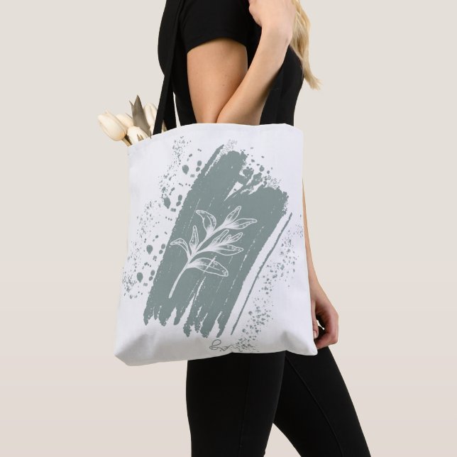 Tote Bag Doodles feuilles sauvages Mère Citation (De près)