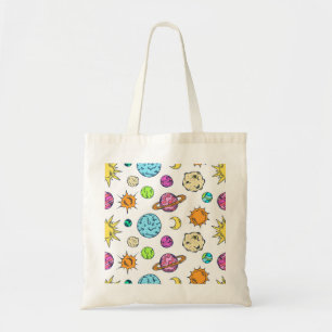 Tote Bag Doodles spatiaux Arrière - plan cosmique