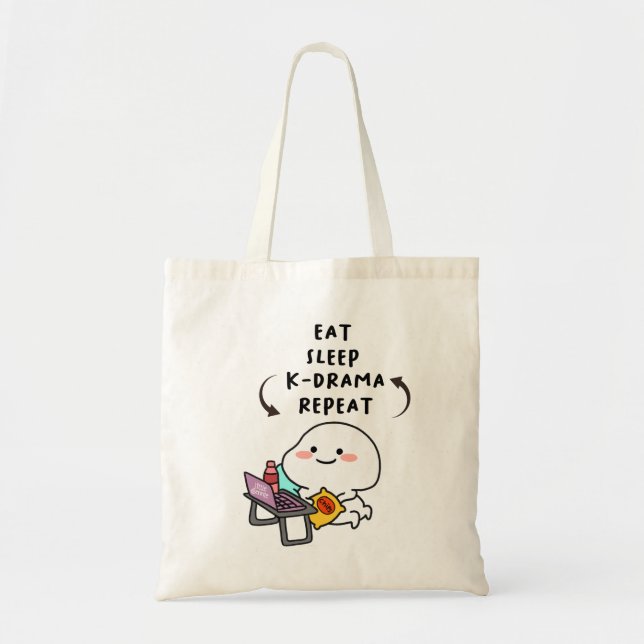 Tote Bag Dormir Kdrama Répéter - Drôle Kdrama (Devant)